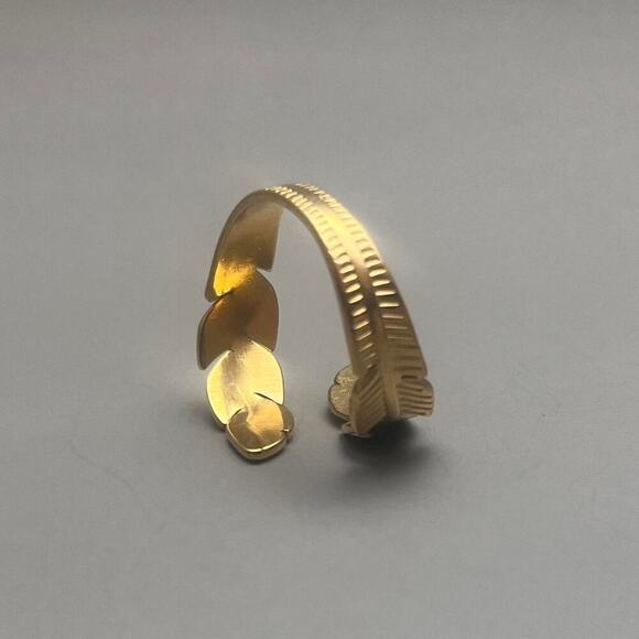 y2k 2000s vintage gold leaf ring - Picture 6 of 6